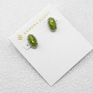 Kendra Scott Army Green Cat��s Eye Stud Earrings